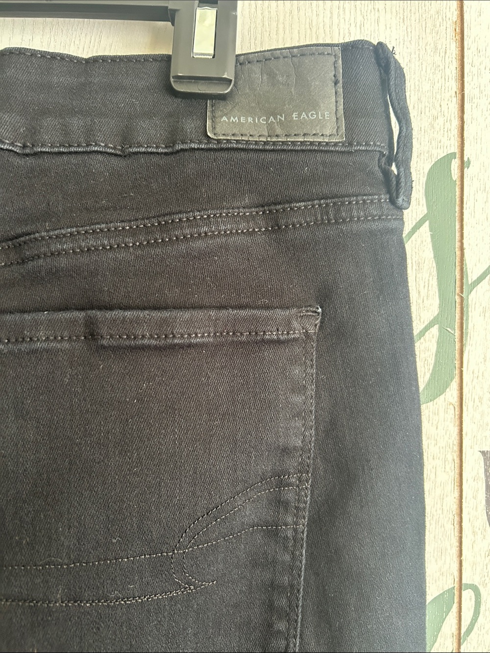 American Eagle Hi-Rise Skinny Kick next level stretch Black Jeans - size 14 - Picture 6 of 8